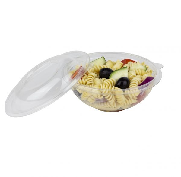Karat 16 oz Dome PET Plastic Salad Bowl Lid (146mm) - 500 pcs