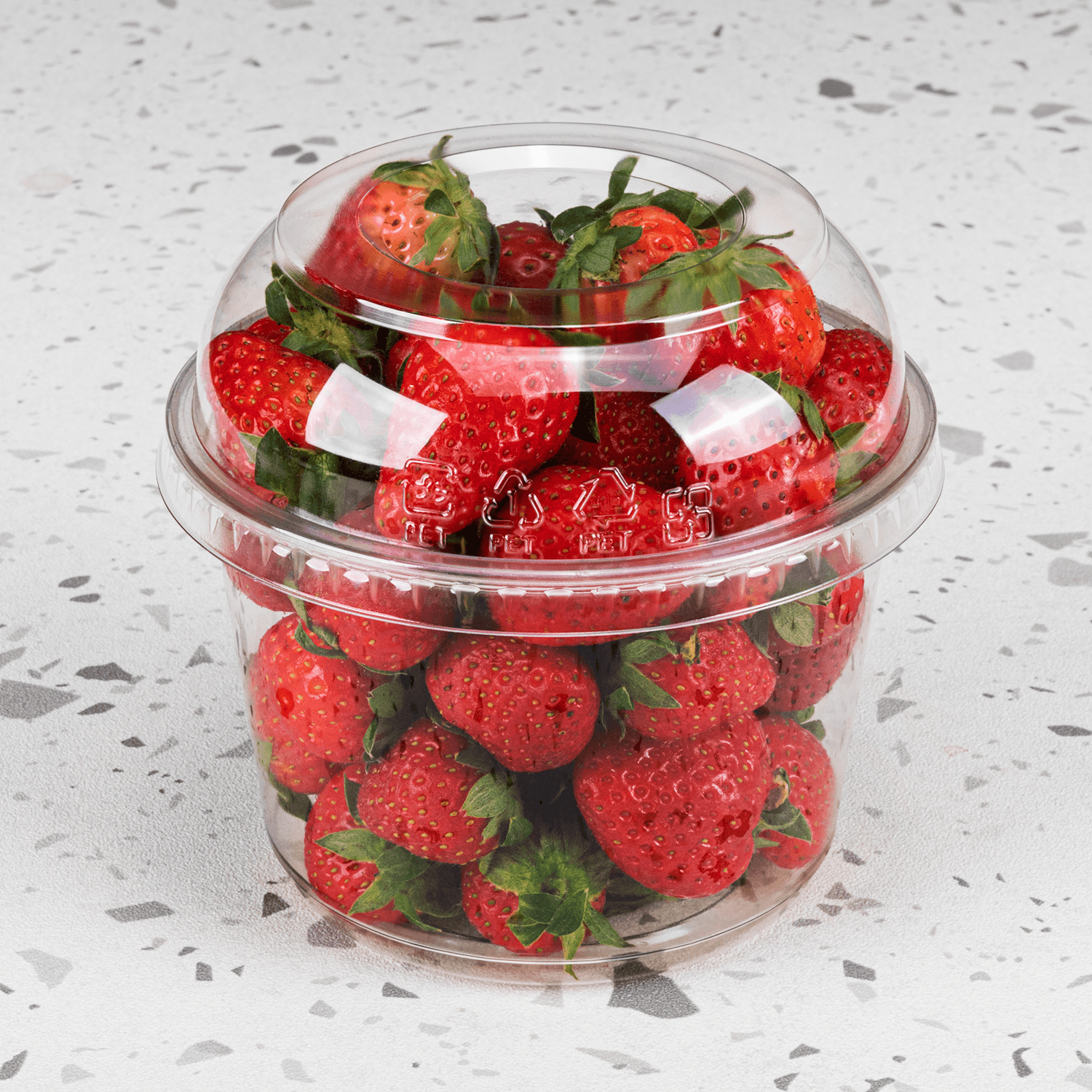 Karat PET Dome lid for 8-32oz PET Round Deli Container - 500 ct