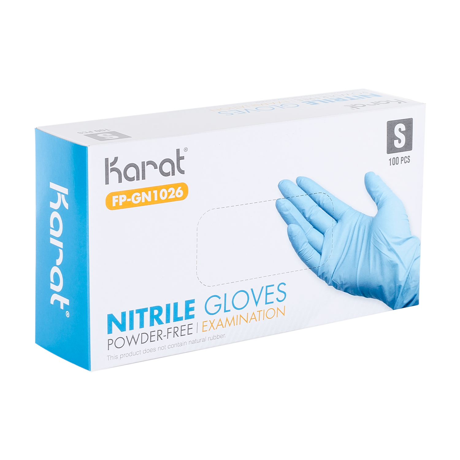 Karat Nitrile Powder-Free Gloves (Blue), Small - 1,000 pcs