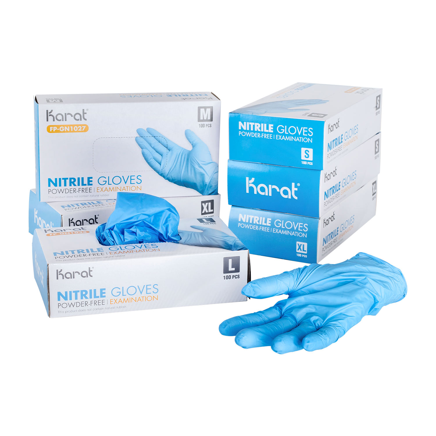 Karat Nitrile Powder-Free Gloves (Blue), Small - 1,000 pcs