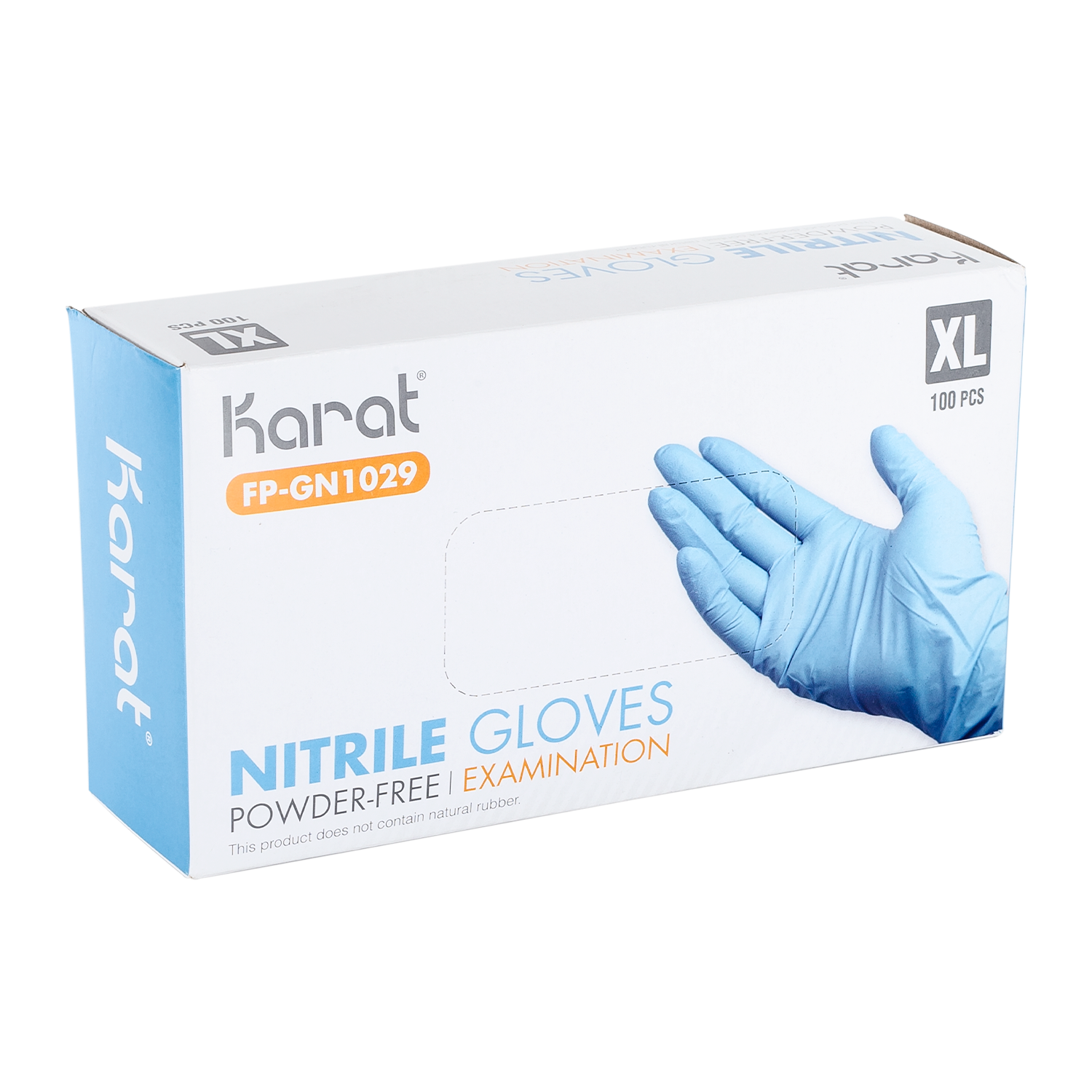 Karat Nitrile Powder-Free Gloves (Blue), X-Large - 1,000 pcs