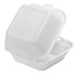 Karat Earth 6''x6'' PFAS Free Compostable Bagasse Hinged Containers, White - 500 pcs