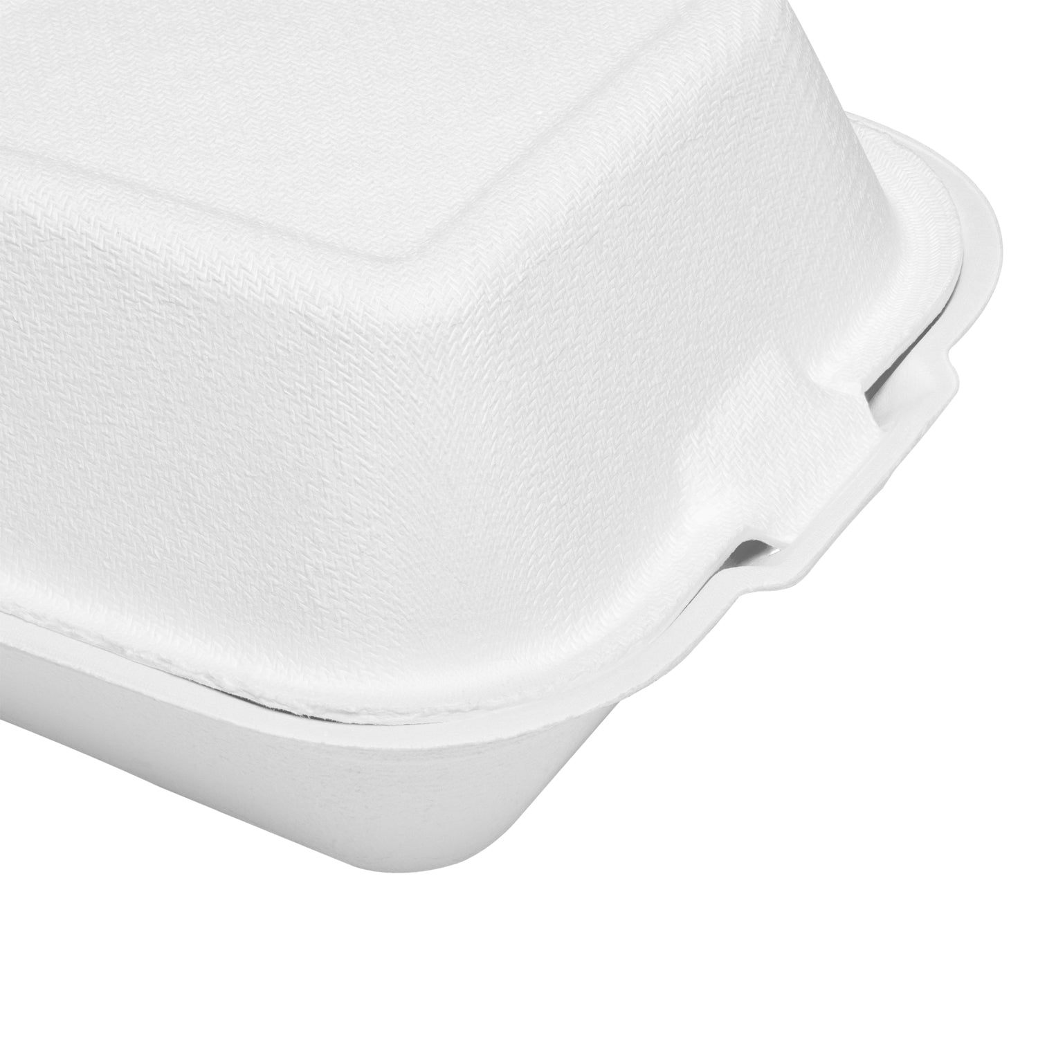 Karat Earth 6''x6'' PFAS Free Compostable Bagasse Hinged Containers, White - 500 pcs