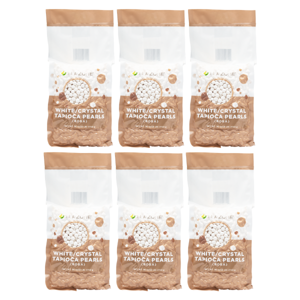 Tea Zone White Tapioca Pearls (Boba)- Case of 6 bags