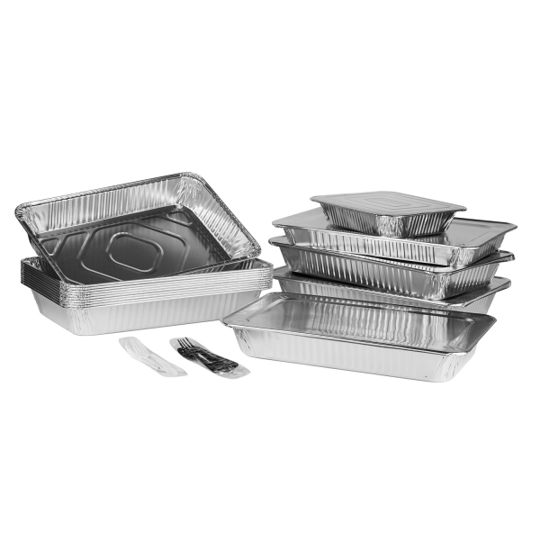 Karat Full Size Standard Aluminum Foil Deep Steam Table Pans - 50 pcs