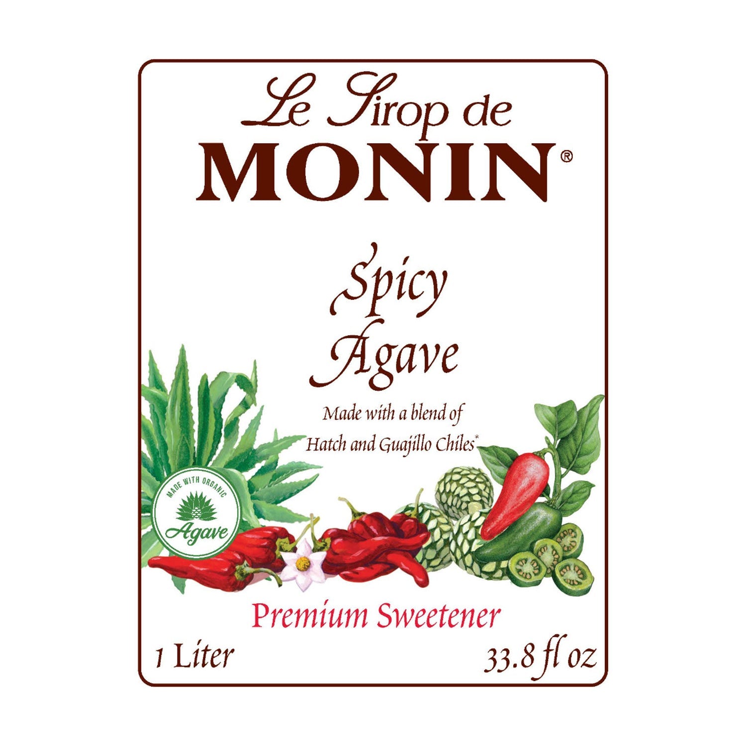 Monin Spicy Agave Sweetener - Bottle (1L)