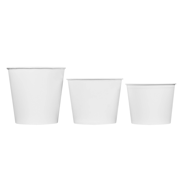 Karat 130oz Food Buckets with Paper Lids (215mm) - 150 sets