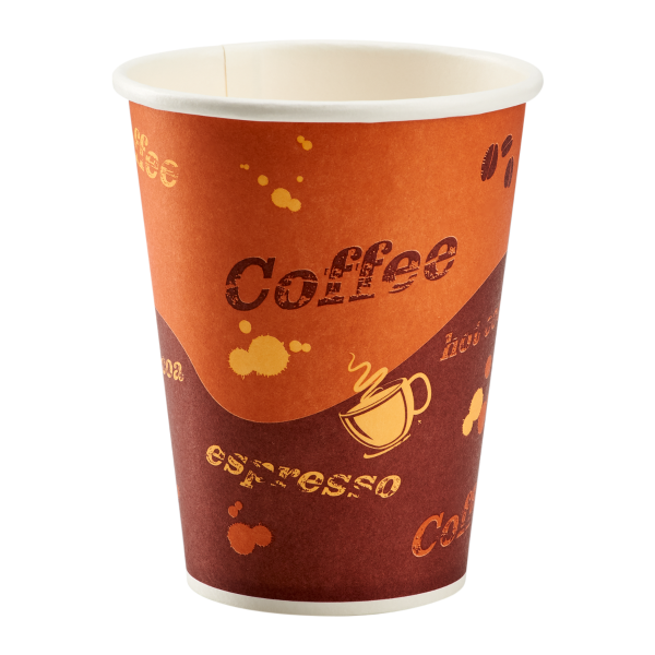 Karat 8oz Paper Hot Cups (80mm), Coffee Print - 1,000 pcs