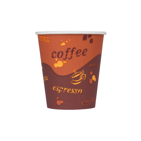 Karat 10oz Paper Hot Cups (90mm), Coffee Print - 1,000 pcs