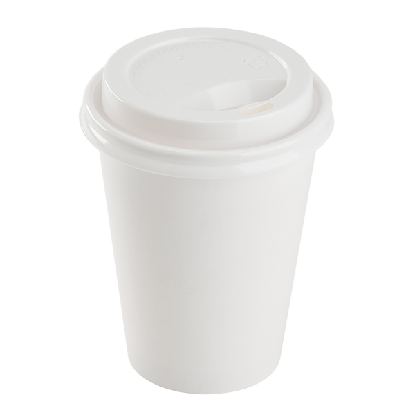 Karat 80mm PP Sipper Dome Lid for 8 oz Paper Hot Cup, White - 1,000 pcs