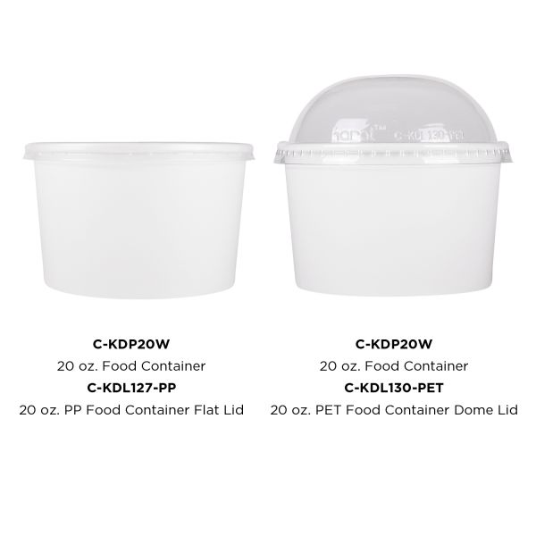 Karat 20oz Food Containers  (127mm), White - 600 pcs