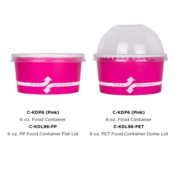 Karat 6oz Food Containers (96mm), Pink - 1,000 pcs
