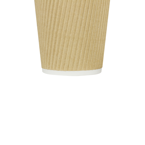 Karat 8oz Ripple Paper Hot Cups (80mm), Kraft - 500 pcs