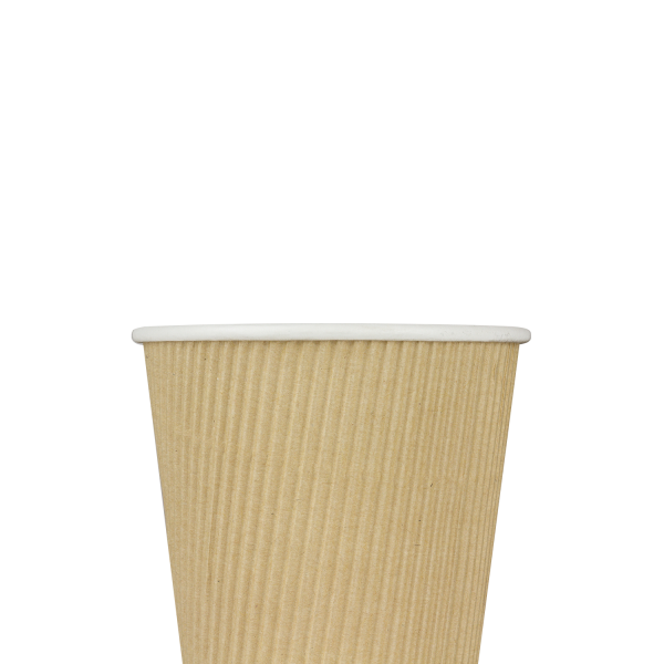 Karat 10oz Ripple Paper Hot Cups (90mm), Kraft - 500 pcs