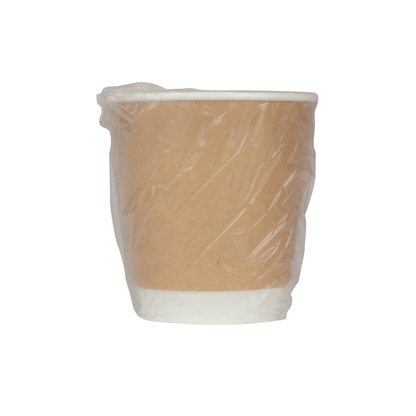 Karat 10oz Wrapped Insulated Paper Hot Cups (90mm), Kraft - 500 pcs