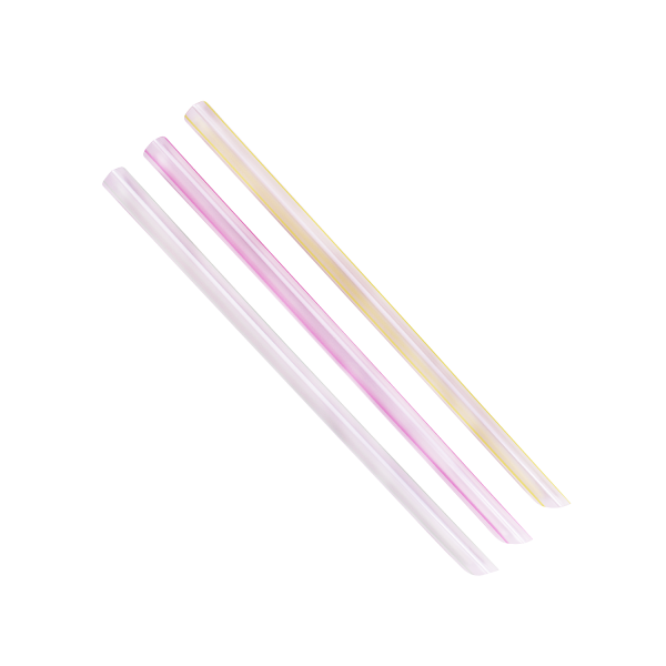 Karat 9'' Boba Straws (10mm) Unwrapped, Mixed Striped Colors - 1,600 pcs