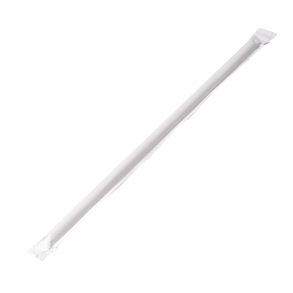 Karat 8.75" Jumbo Straws (5mm) Paper Wrapped, Clear - 2,000 pcs