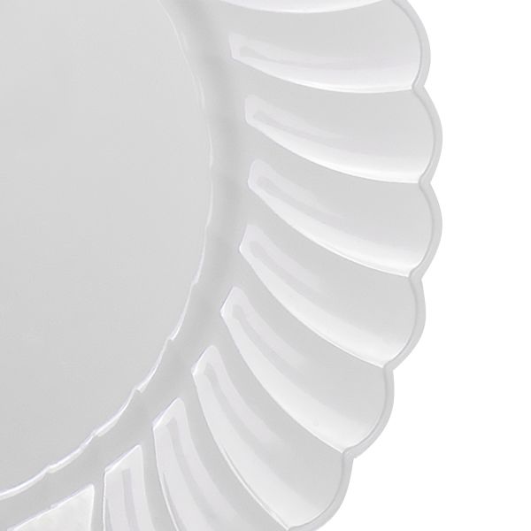 Karat 10.25" PS Plastic Scalloped Plate, White - 120 pcs
