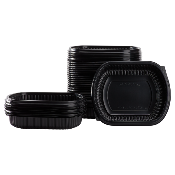 Karat 24 oz PP Microwaveable Black Take Out Box - 300 pcs