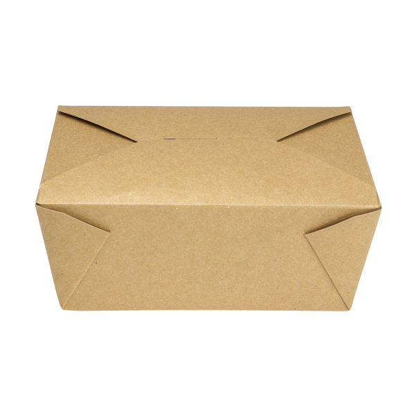 Karat 110 fl oz Fold-To-Go Box #4, Kraft - 160 pcs