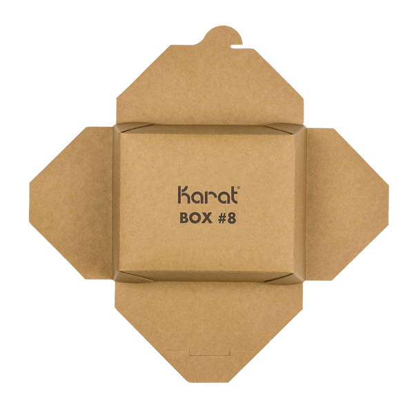 Karat 48 fl oz Fold-To-Go Box #8, Kraft - 300 pcs