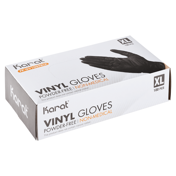 Karat Vinyl Powder-FREE Glove (Black), X-Large - 1,000 pcs