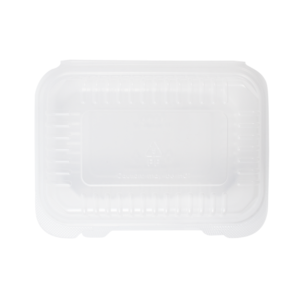 Karat 9'' x 6" PP Plastic Hinged Container, Clear- 250 pcs