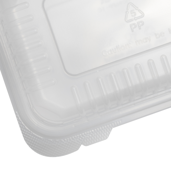 Karat 9'' x 6" PP Plastic Hinged Container, Clear- 250 pcs