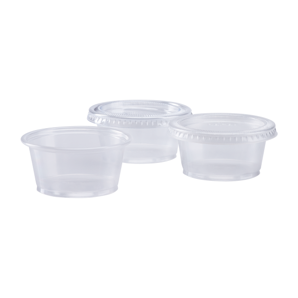 Karat 2 oz PP Plastic Portion Cups, Clear - 2,500 pcs