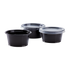 Karat 2 oz PP Plastic Portion Cups, Black - 2,500 pcs