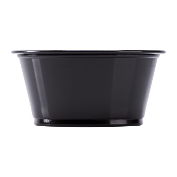 Karat 3.25 oz PP Plastic Portion Cups, Black - 2,500 pcs