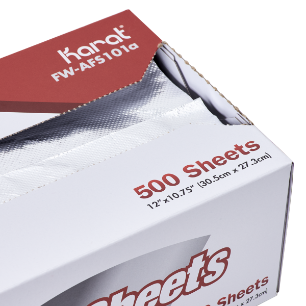 Karat 10.75" x 12" Heavy-Duty Pop-up Aluminum Foil Sheets - 3,000 sheets