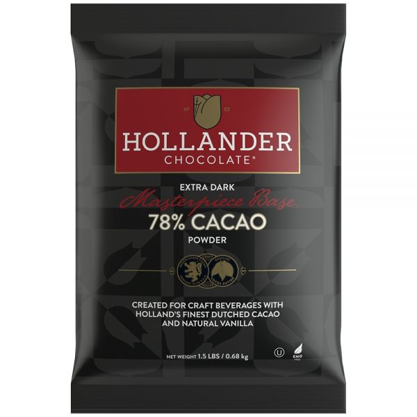 Hollander Masterpiece Base 78% Cacao Extra Dark Cocoa Powder - Bag (1.5 lbs)