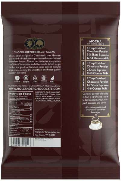 Hollander Sweet Ground Dutched Cocoa & Chocolate Powder - Bag (2.5 lbs)
