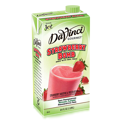 DaVinci Strawberry Bomb Fruit Smoothie Mix - Carton (64oz)