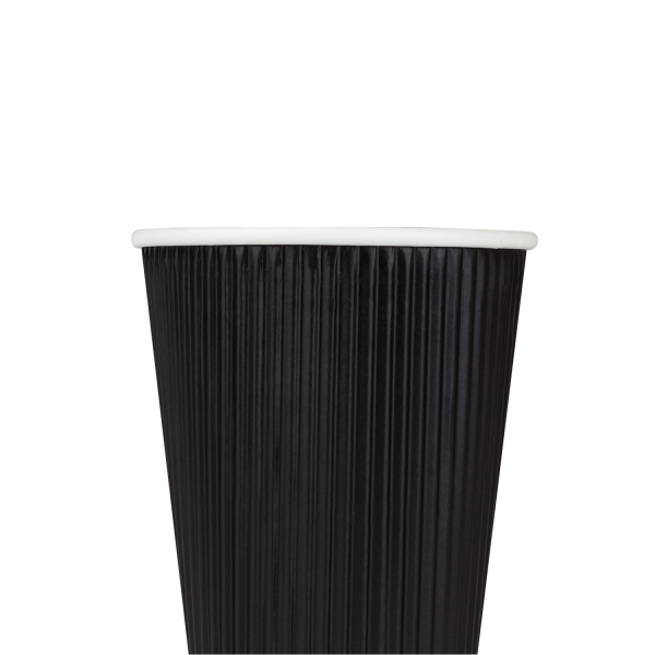 Karat 12oz Ripple Paper Hot Cups (90mm), Black - 500 pcs