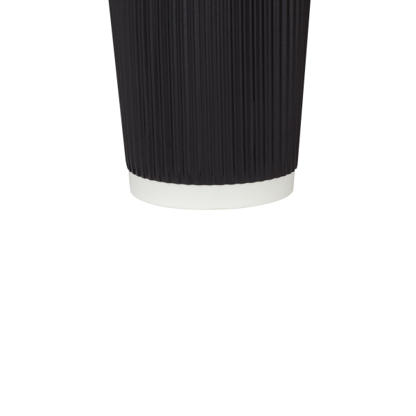 Karat 20oz Ripple Paper Hot Cups (90mm), Black - 500 pcs