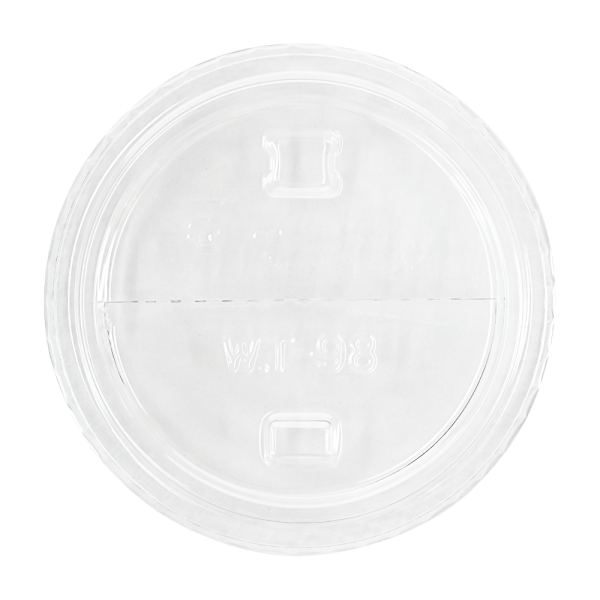 Karat 98mm PET Plastic Dome Lids, Half Moon Flip Lids - 1,000 pcs