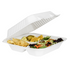 Karat Earth 9''x9'' PFAS Free Compostable Bagasse Hinged Containers, 3 Compartments - 200 ct