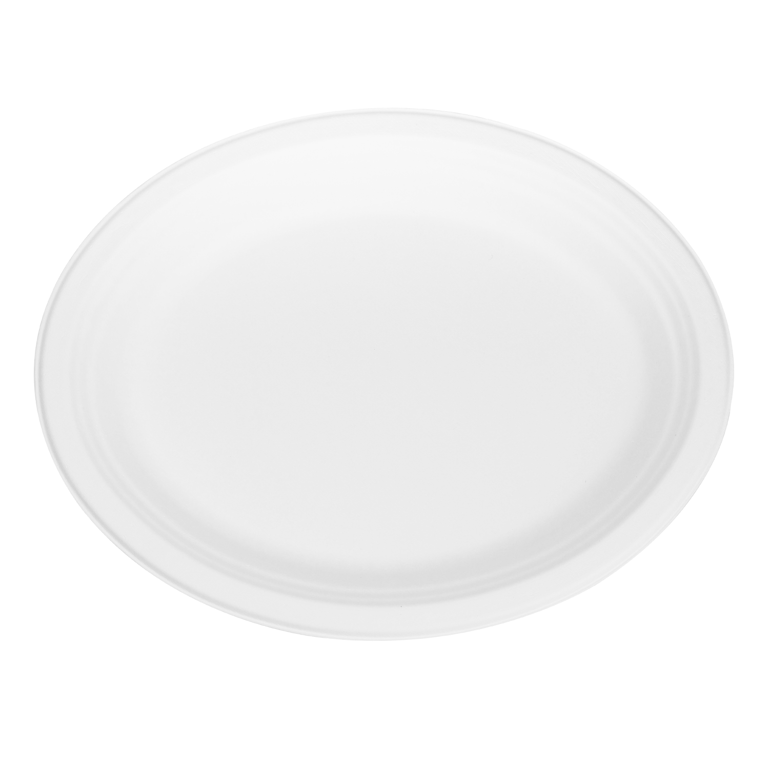 Karat Earth 12.5''x10'' PFAS Free Compostable Bagasse Oval Plates, White - 500 pcs