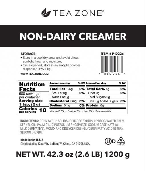 Tea Zone Non-Dairy Creamer - Case of 10 bags