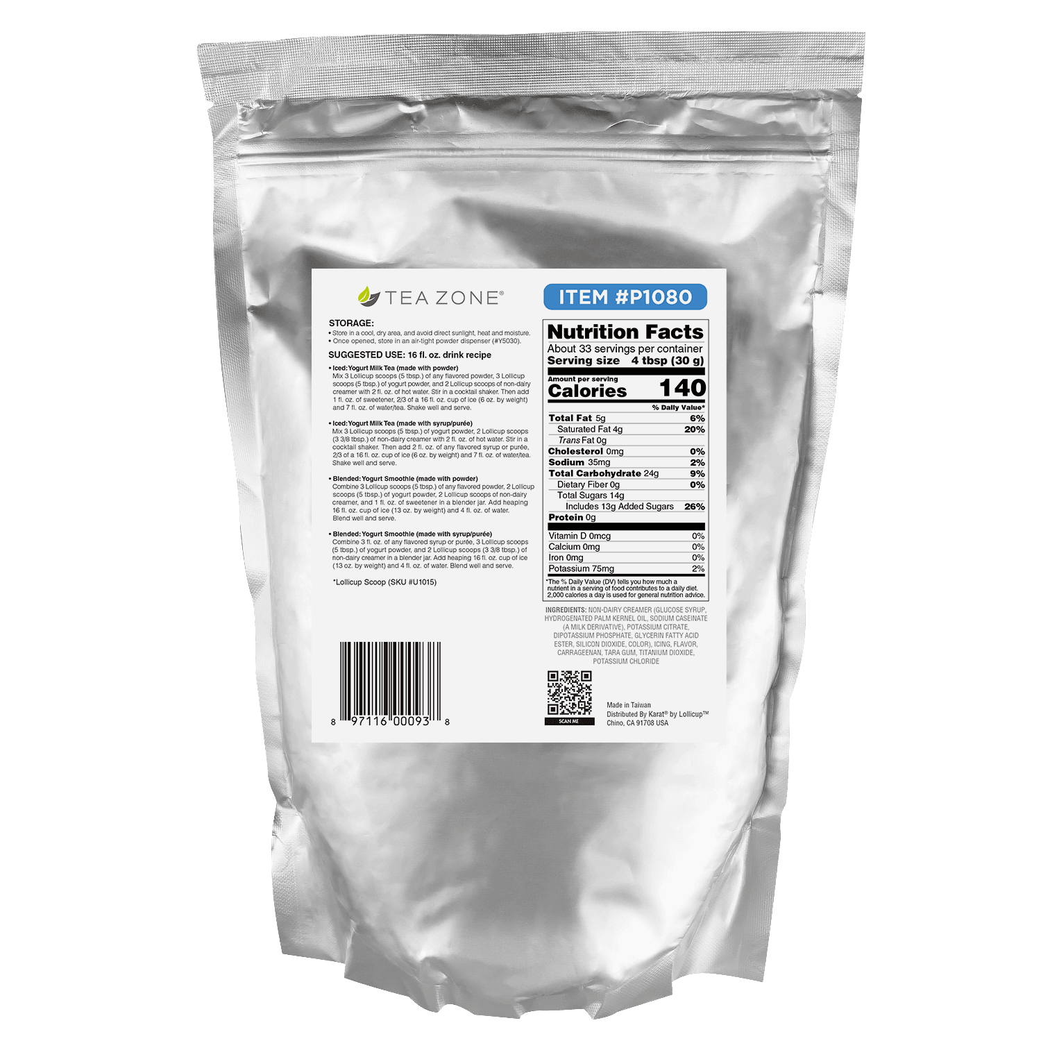 Tea Zone Yogurt Powder - Bag (2.2 lbs)