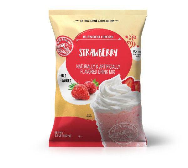 Big Train Strawberry Blended Creme Frappe Mix - Bag (3.5 lbs)