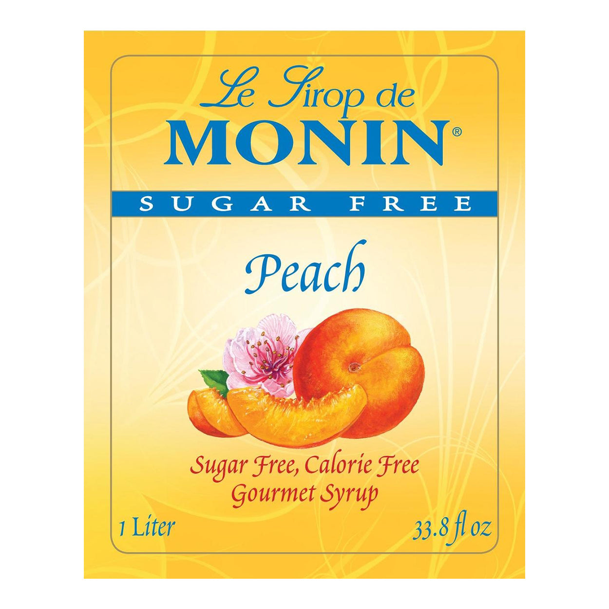Monin Sugar Free Peach Syrup - Bottle (1 Liter)