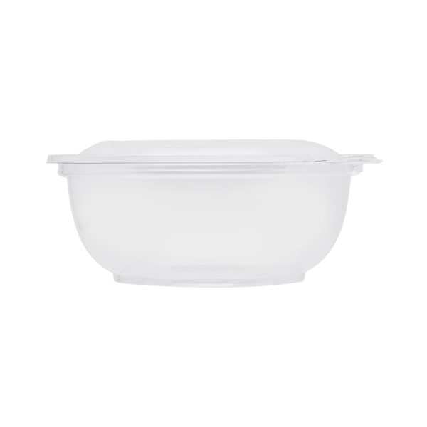 Karat 24 oz PET Plastic Tamper Resistant Hinged Salad Bowl with Dome Lid - 240 sets