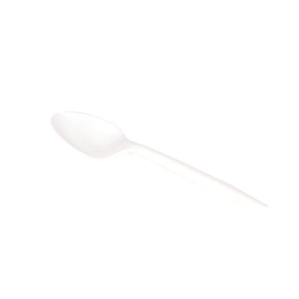 Karat PS Plastic Medium Weight Tea Spoons Bulk Box, White - 1,000 pcs