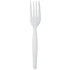 Karat PS Plastic Medium-Heavy Weight Forks Bulk Box, White - 1,000 pcs