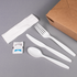 Karat PS Plastic Heavy Weight Cutlery Kits with Salt and Pepper, White - 250 kits