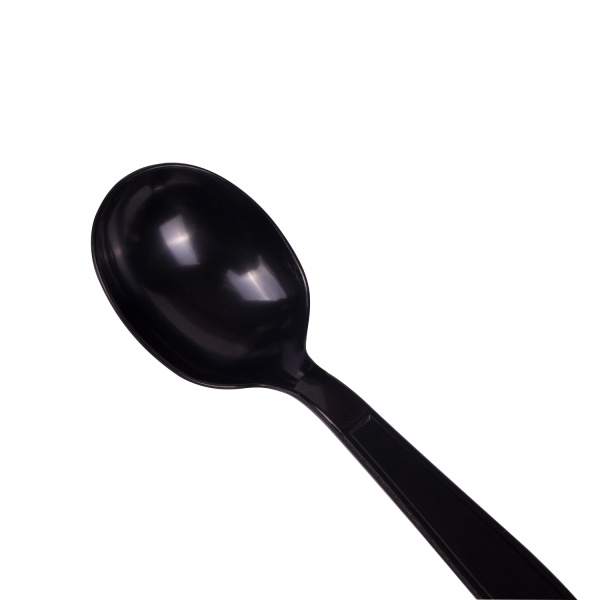 Karat PS Plastic Heavy Weight Soup Spoons Bulk Box, Black - 1,000 pcs