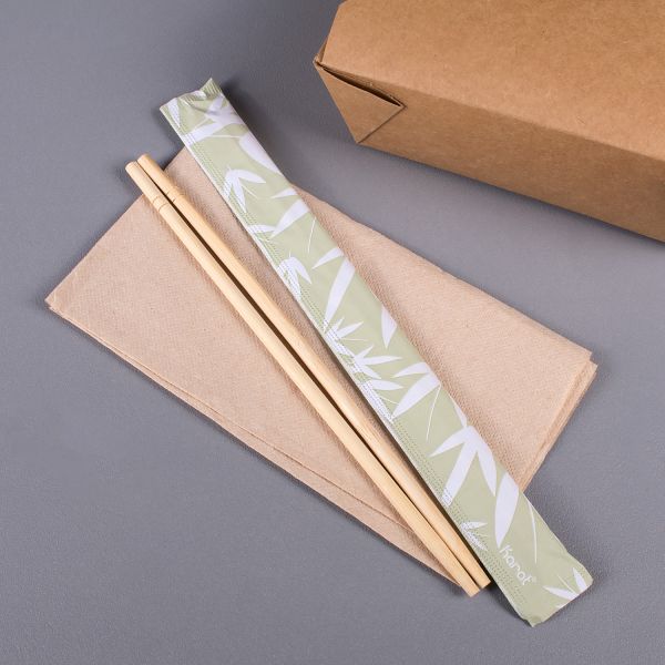 Karat 9" Paper Wrapped Bamboo Chopsticks, Bamboo - 1,000 pcs